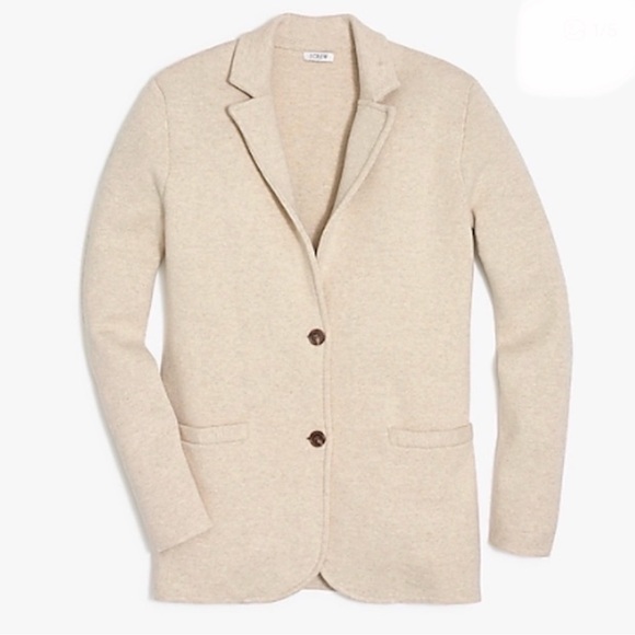 J. Crew Sweaters - J Crew Cecile Relaxed Sweater Blazer Oatmeal Cream